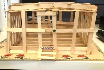 Youth build Popsicle Stick Houses to Support Habitat
