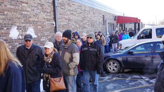 The line for the first-ever ReStore 50% off sale