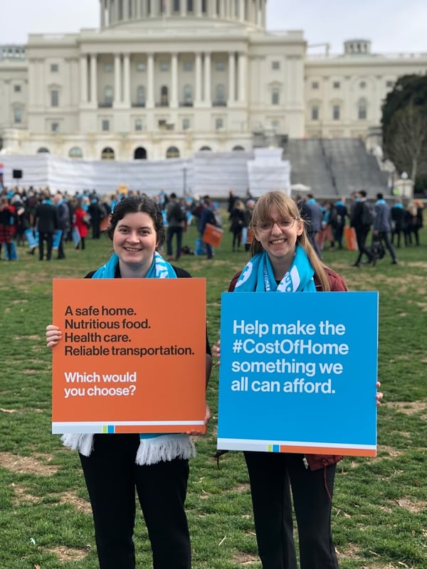 Marie and Megan at rally