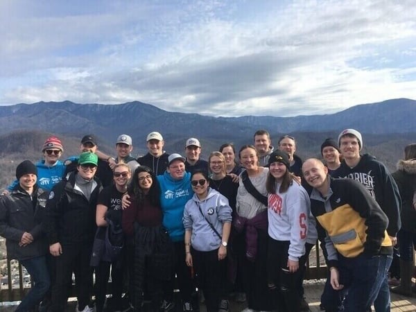 The 2019-2020 cohort on the Sky Bridge in Gatlinburg, Tennessee