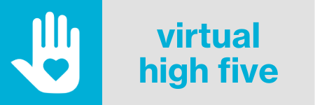 graphic with text "virtual high five"