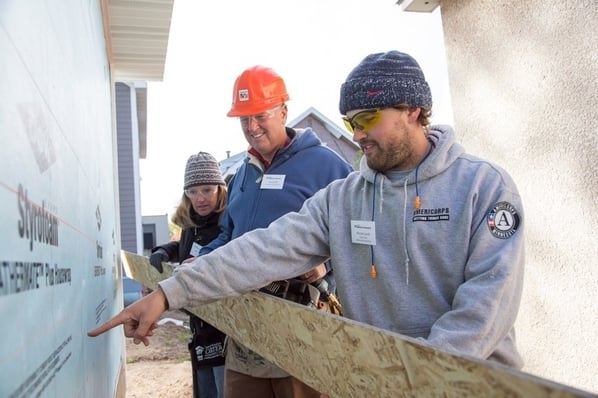 Volunteering together.