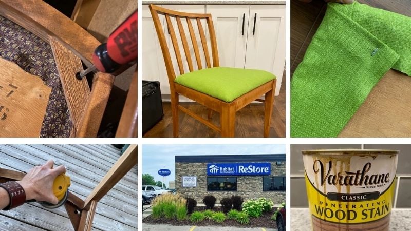 Steps for reupholstering a chair.