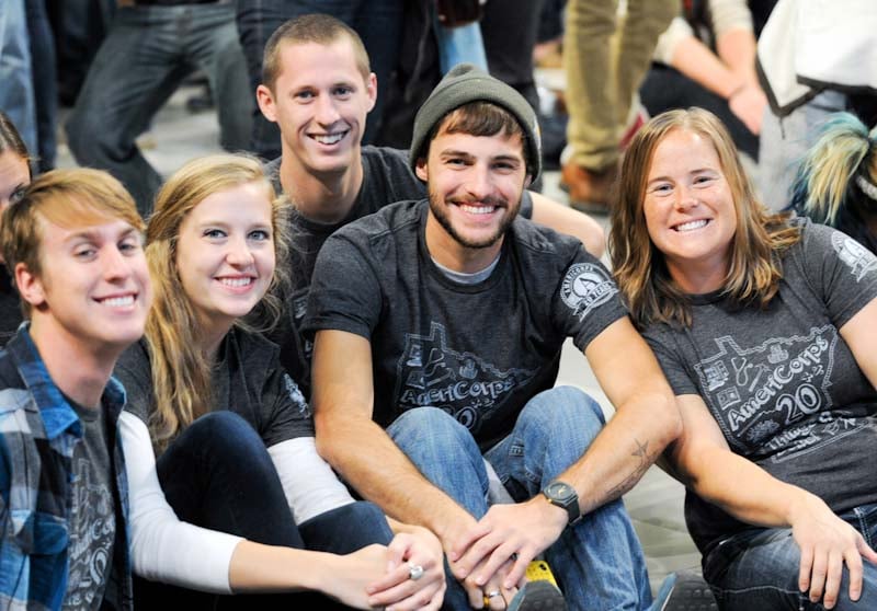 Greg and AmeriCorps members smiling