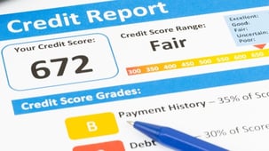 A close-up of a credit report