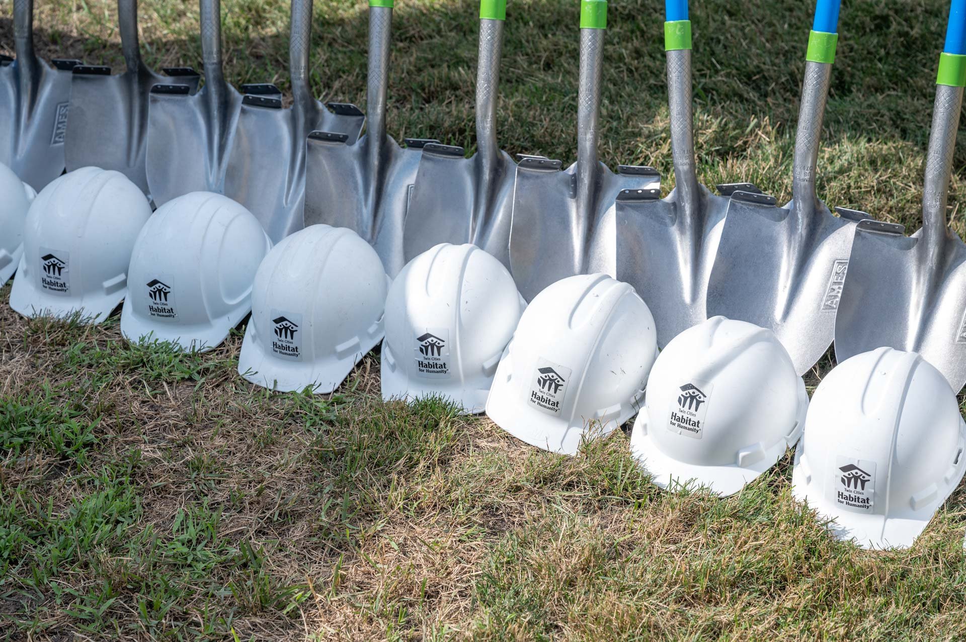 hard hats and shovels