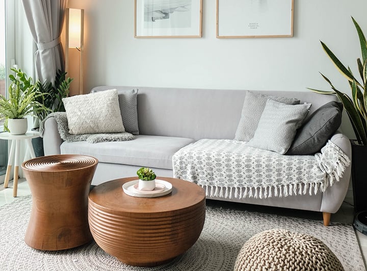 Clean, neutral living room space.