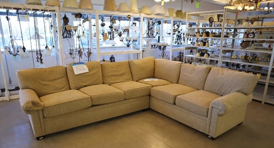 A tan sectional at ReStore.