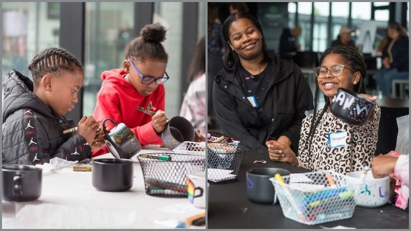 2023 Fall Home Celebration - kids at mug station