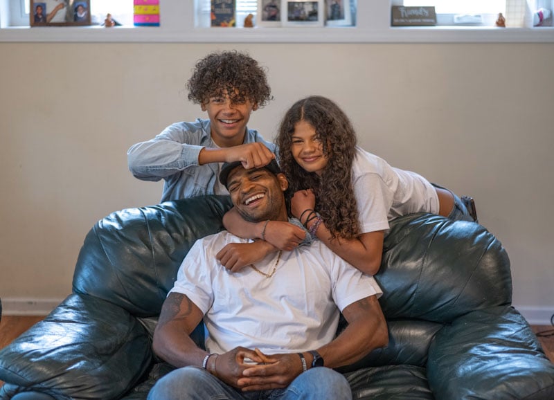James and kids playing around