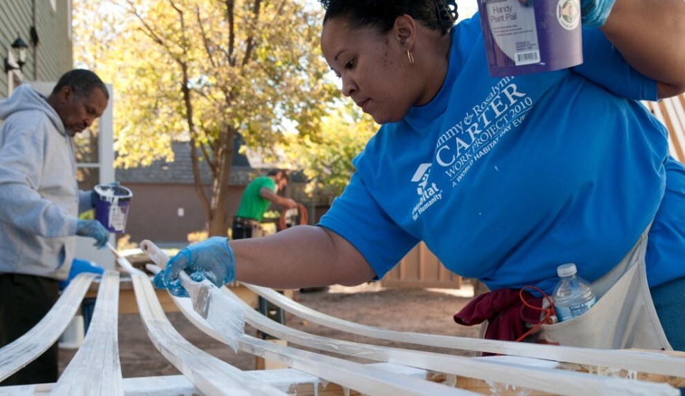 Habitat volunteer painting.