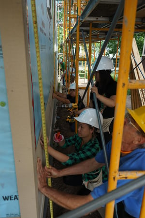 Volunteers working on the Builder's Circle home.