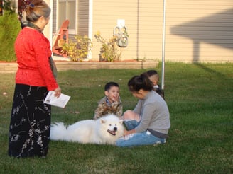 Meeting one of the furry neighbors