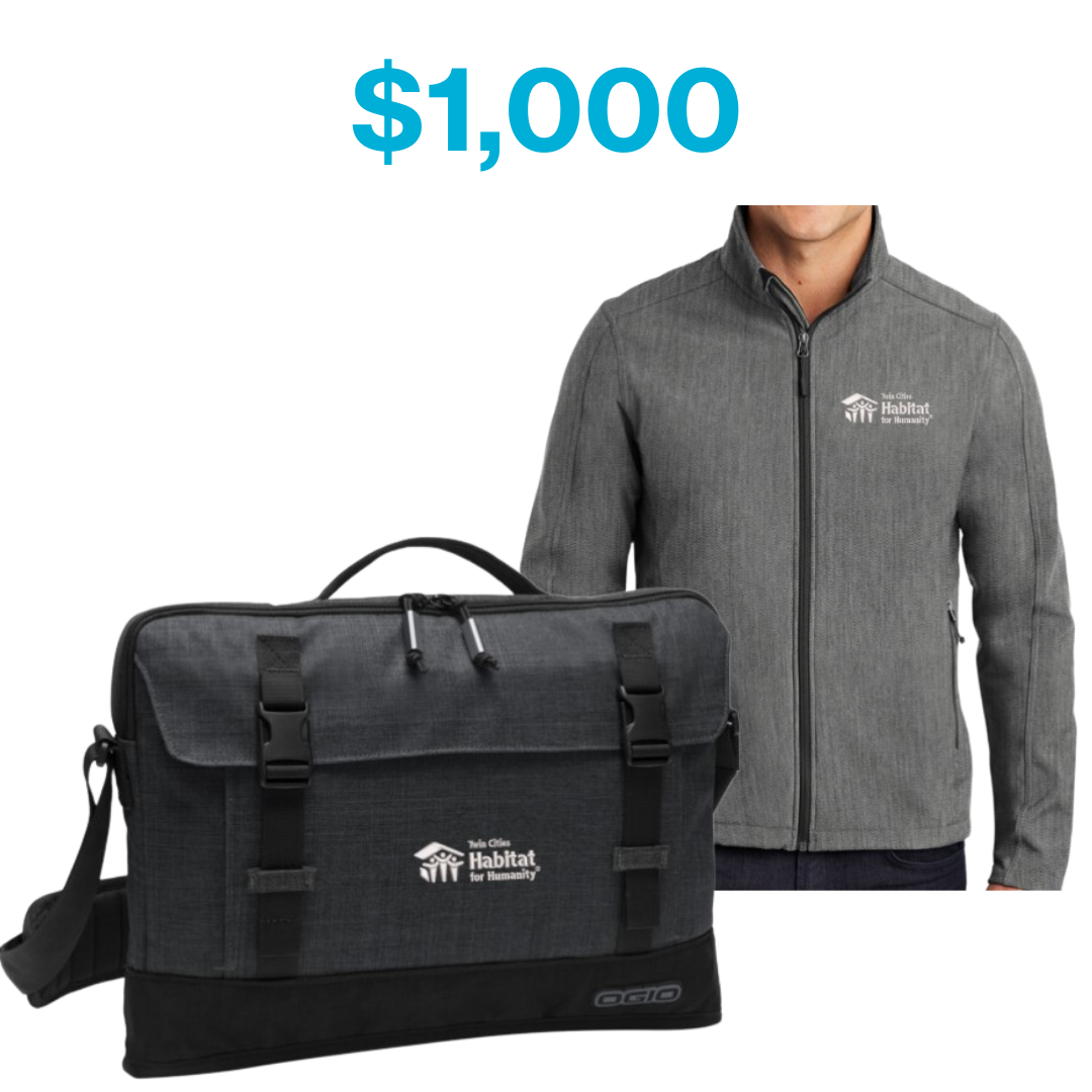 Soft shell jacket and messenger bag.