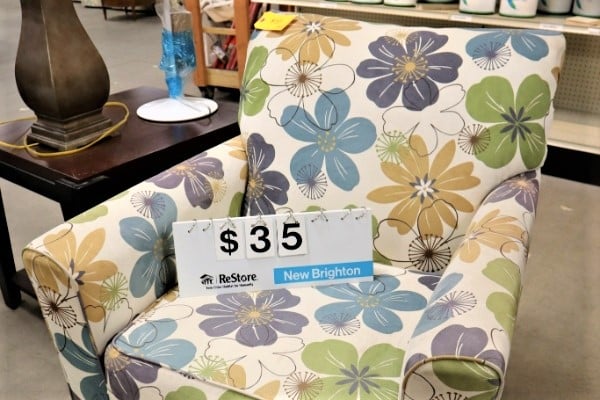 Floral chair at ReStore.