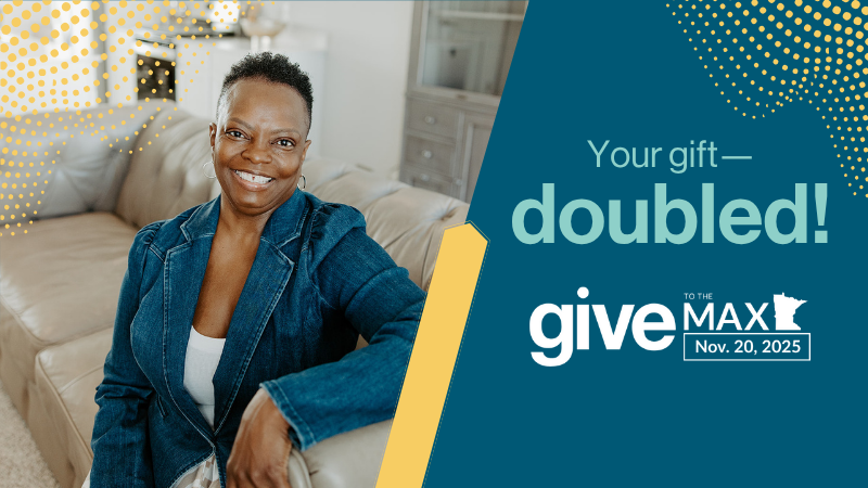 Habitat homeowner and Give to the Max.