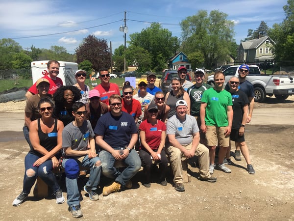 Jim volunteering with his team from the St. Paul Area Chamber of Commerce.