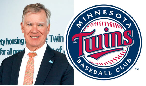 A photo of Chris Coleman with the Twins logo.