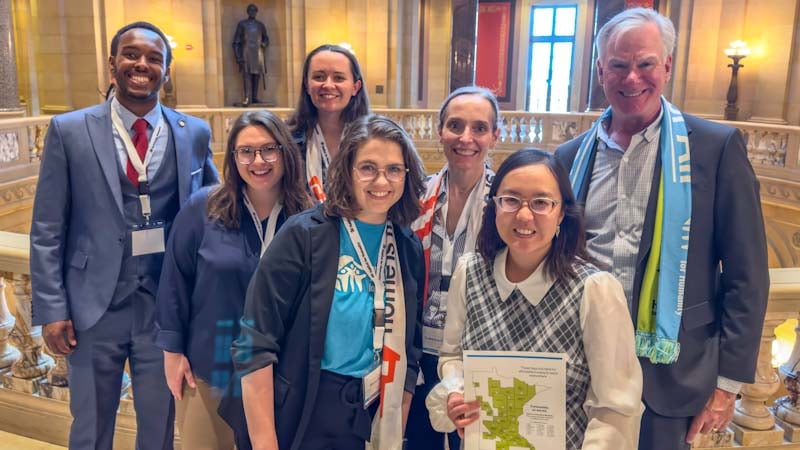 A group of Habitat for Humanity advocates at the State Capitol
