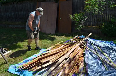 volunteer with lumber