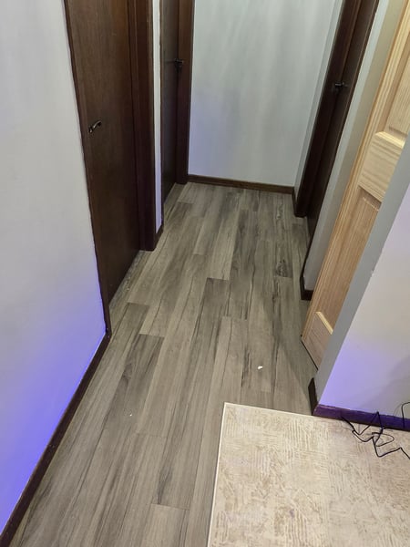 New gray LVT flooring.