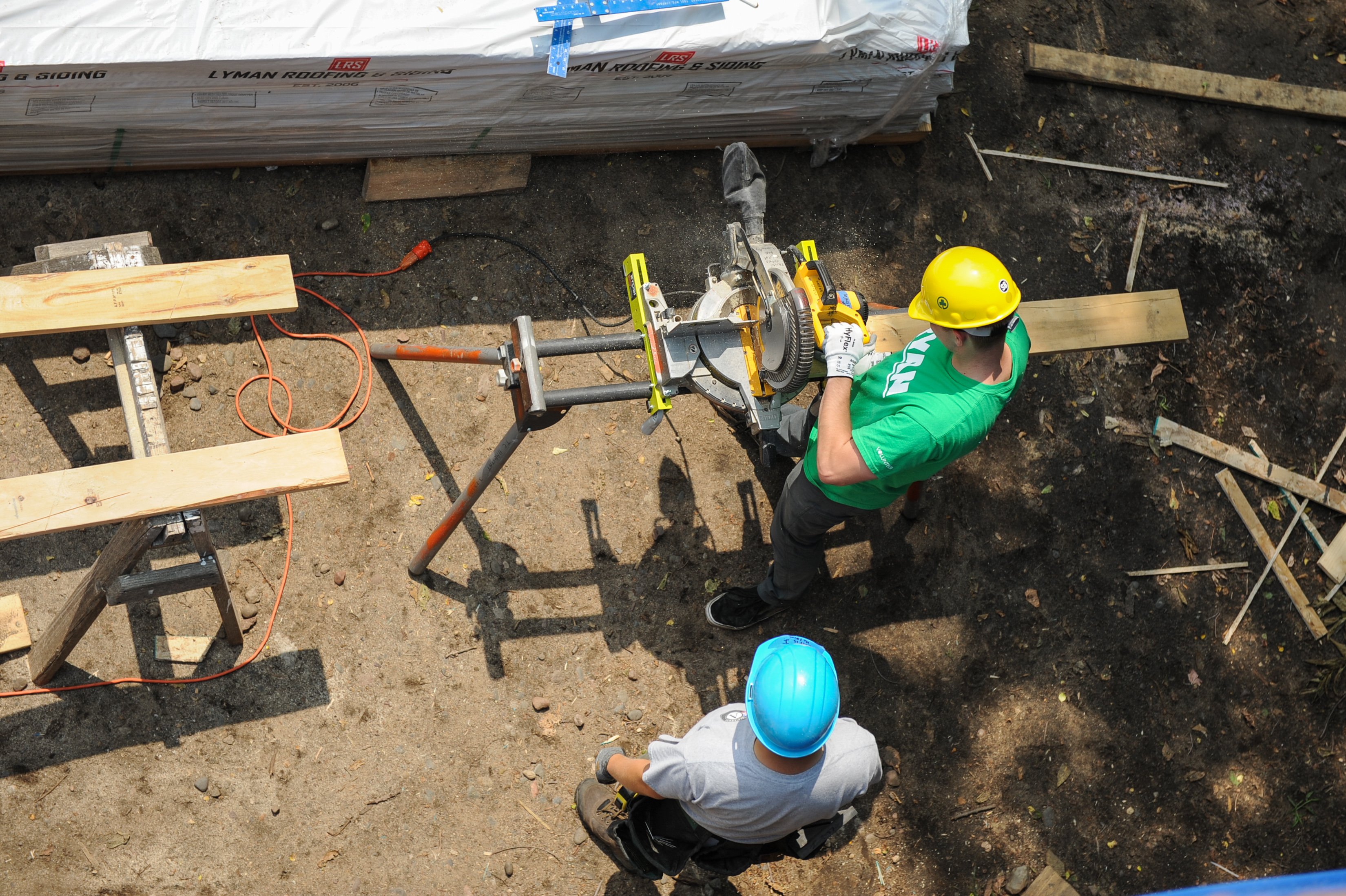 volunteers at work