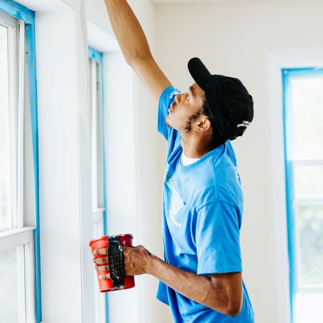 Volunteer painting.