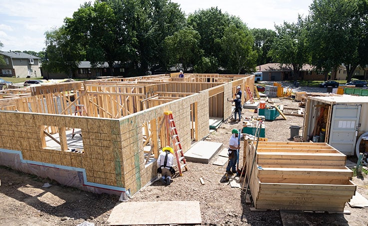 Red Blue Build 2022 - aerial photo of the next home