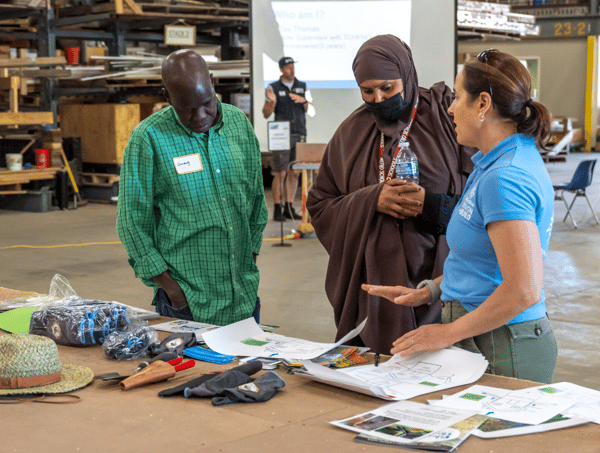 Homeowners at a learning station.