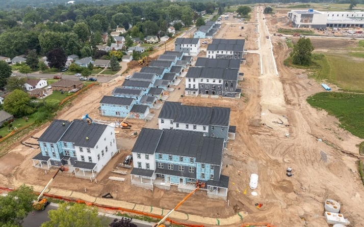 Aerial image of The Heights housing development.