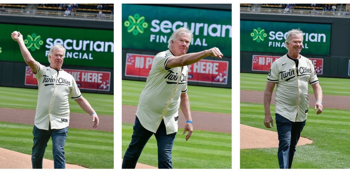 Chris throwing out the first pitch.