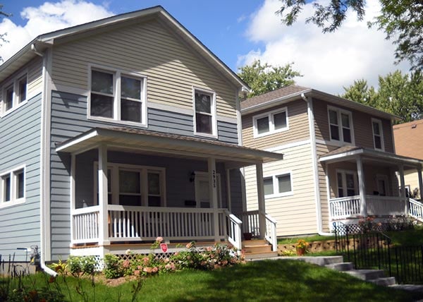 Two neighboring Habitat homes in Minneapolis