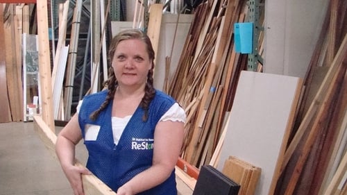 A volunteer at ReStore.