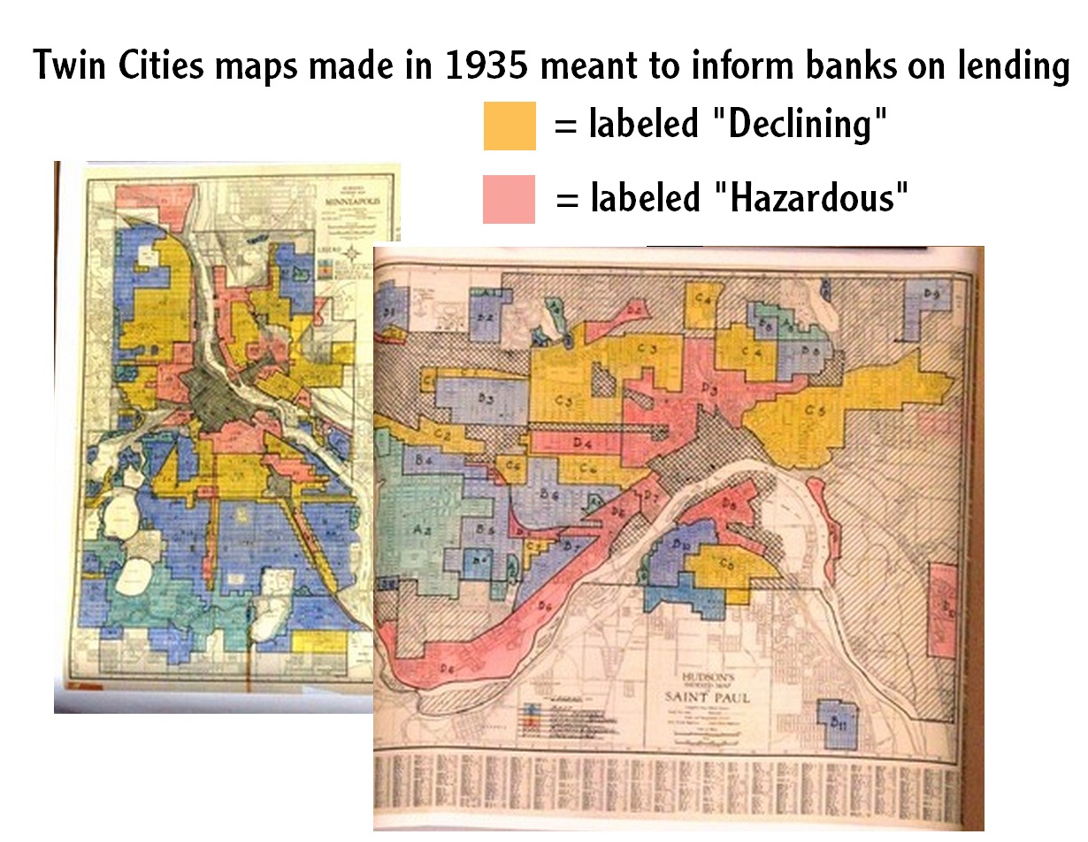 Redlining map of the Twin Cities