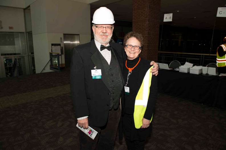 Sharlene and John volunteering at the 2016 Hard Hat & Black Tie gala.