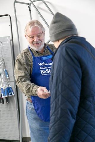 John Hensrud volunteering at ReStore.