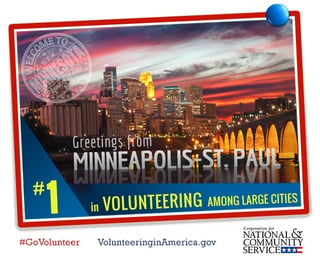Twin Cities number one for volunteering.