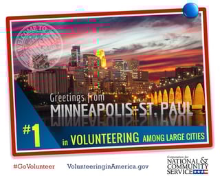 Twin Cities number one for volunteering. Twin Cities number one for volunteering.