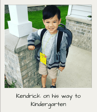 Kendrick on his way to Kindergarten