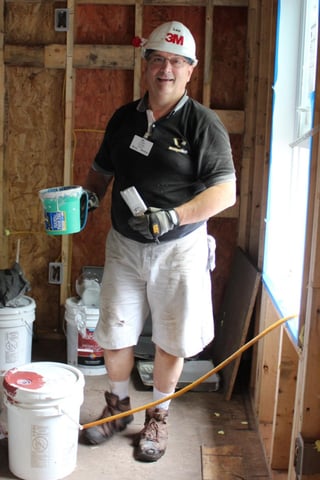 Lou Cristan at a home build