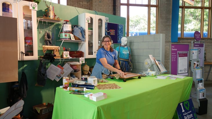 Jan at the Eco Experience Exhibit