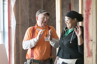 Volunteers working together
