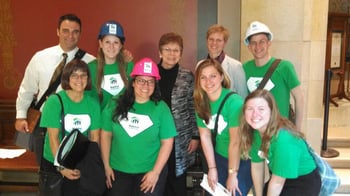 Housing advocates with Representative Alice Hausman.