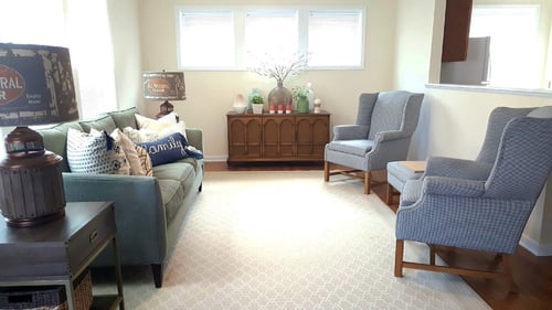 Furnished living room for Habitat Open House