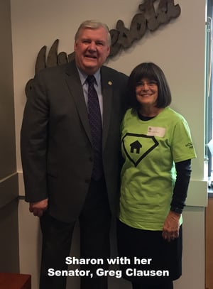 Sharon with Senator Clausen