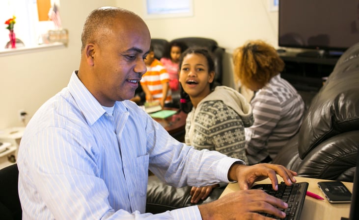 Person working on a computer