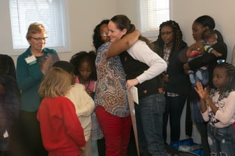Vivian hugging Ashley
