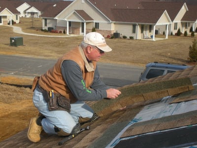 Bob working on the roof