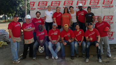 Wells Fargo volunteer group on Habitat site