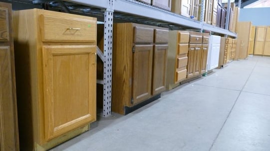 A row of cabinets at ReStore.